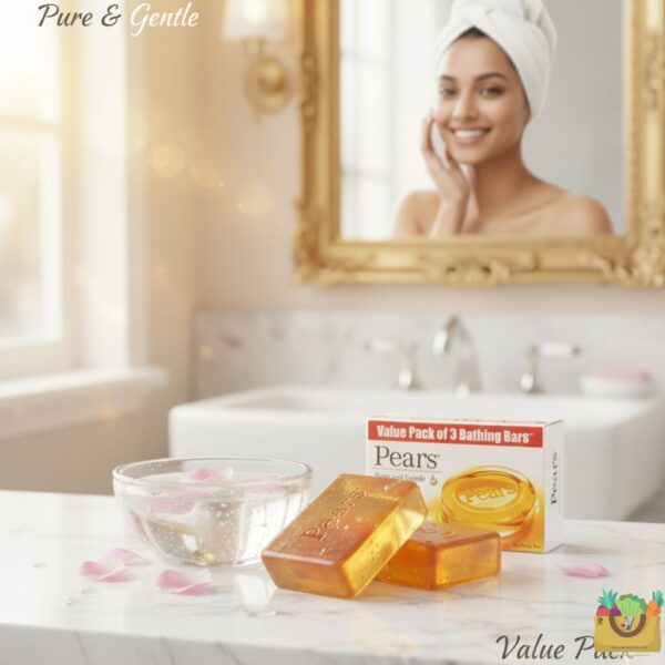 Pears Pure & Gentle Bathing Bar -Pack of three(375g)