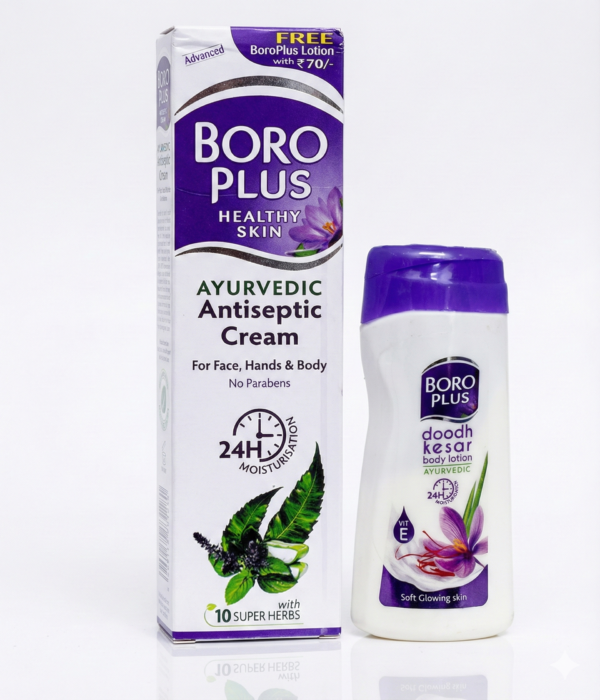 Boroplus Soft Antiseptic Cream with (80 ml) Free Doodh Kesar Body Lotion 40ml