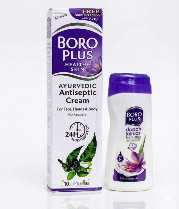 Boroplus Soft Antiseptic Cream with (80 ml) Free Doodh Kesar Body Lotion 40ml